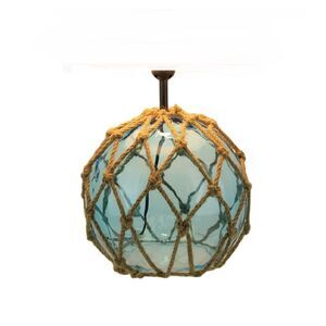 Blue Rope and Glass Nautical Buoy Style Lamp Base